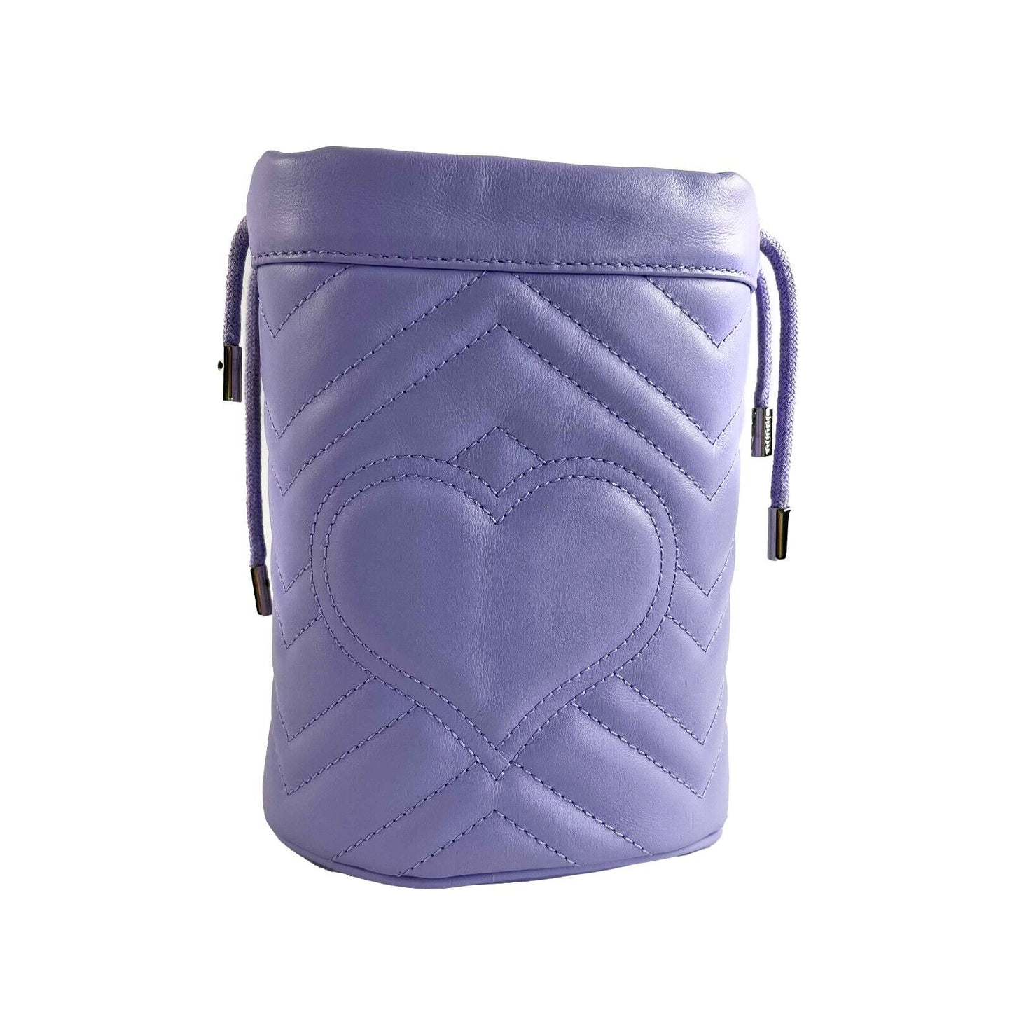 GUCCI GG Marmont Bucket Crossbody Bag Matelasse Mini Purple