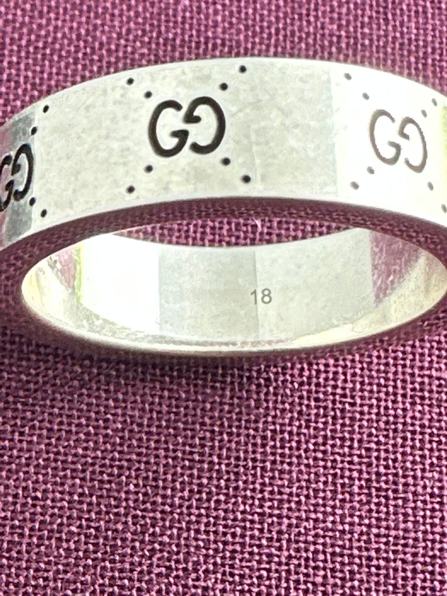 Gucci x Adidas Engraved Silver Ring