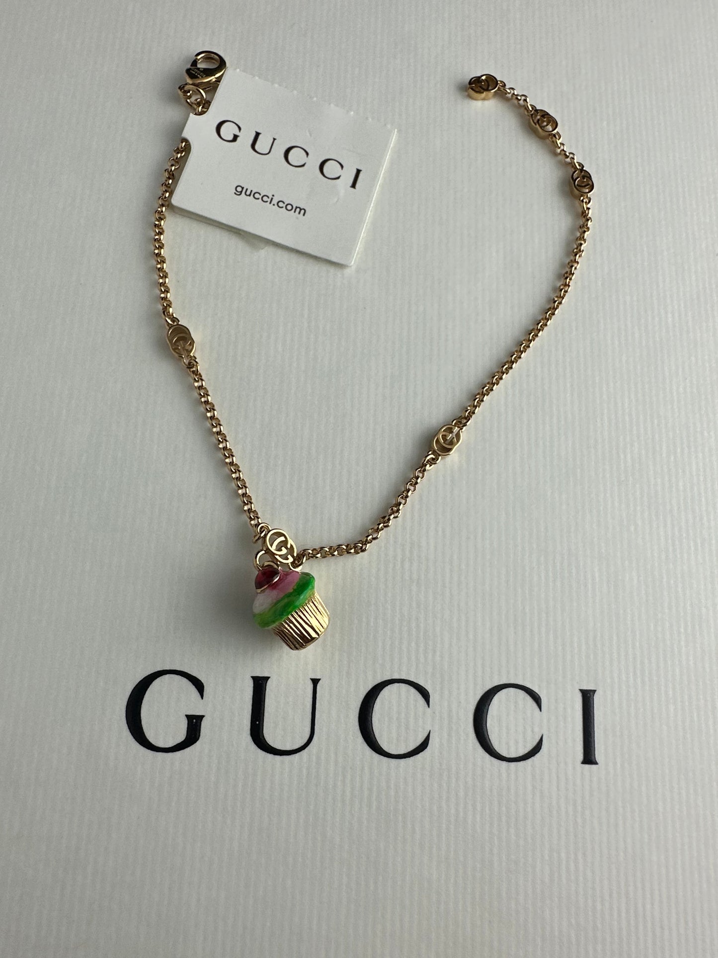 Gucci Interlocking G Cupcake Charm Bracelet