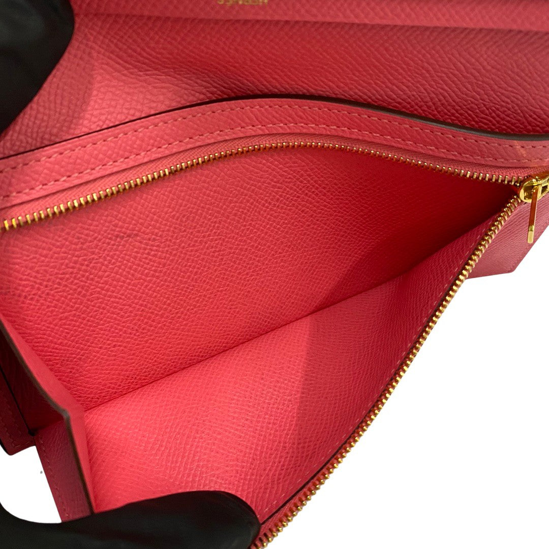 HERMES Long Wallet Purse Epsom pink Beansufla