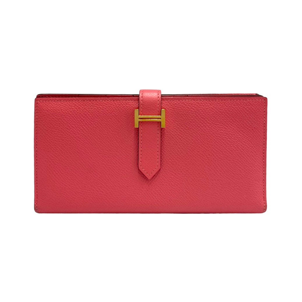 HERMES Long Wallet Purse Epsom pink Beansufla