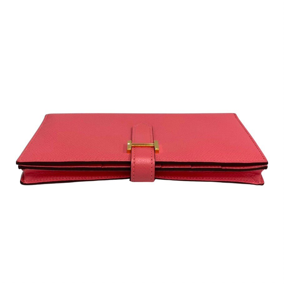 HERMES Long Wallet Purse Epsom pink Beansufla