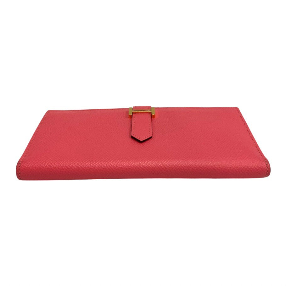 HERMES Long Wallet Purse Epsom pink Beansufla