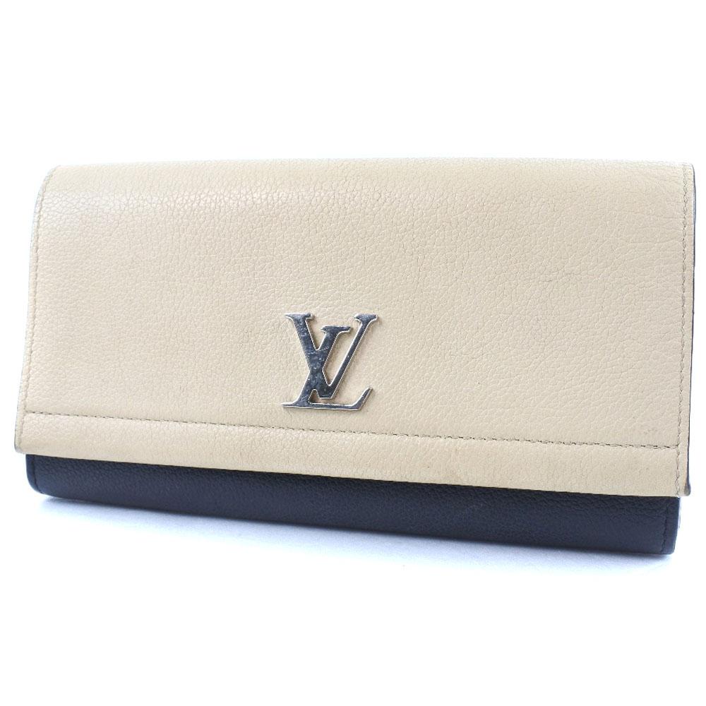 Louis Vuitton Beige Leather Lockme wallet accessories