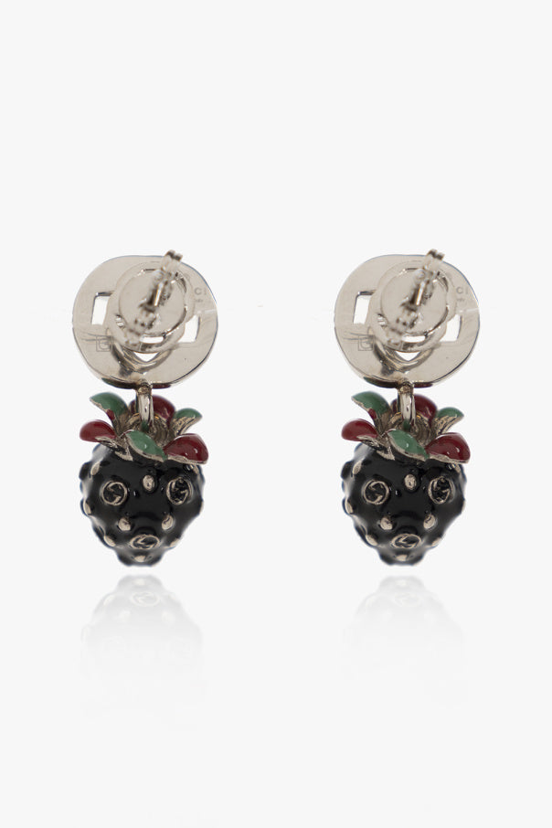 Gucci Earrings with Strawberry and Interlocking G