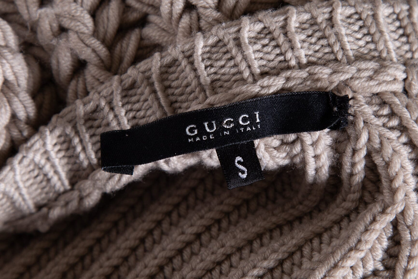 Gucci Grey Thick Collar Fitted Sweater SZ S