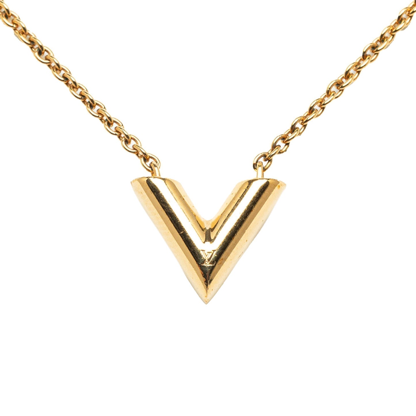 Gold Louis Vuitton Essential V Necklace