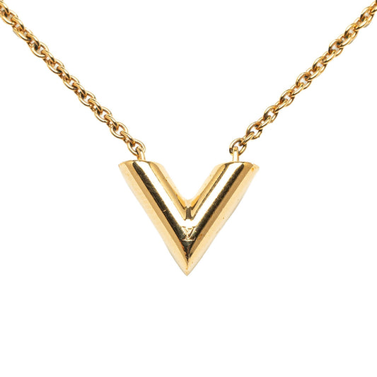 Gold Louis Vuitton Essential V Necklace