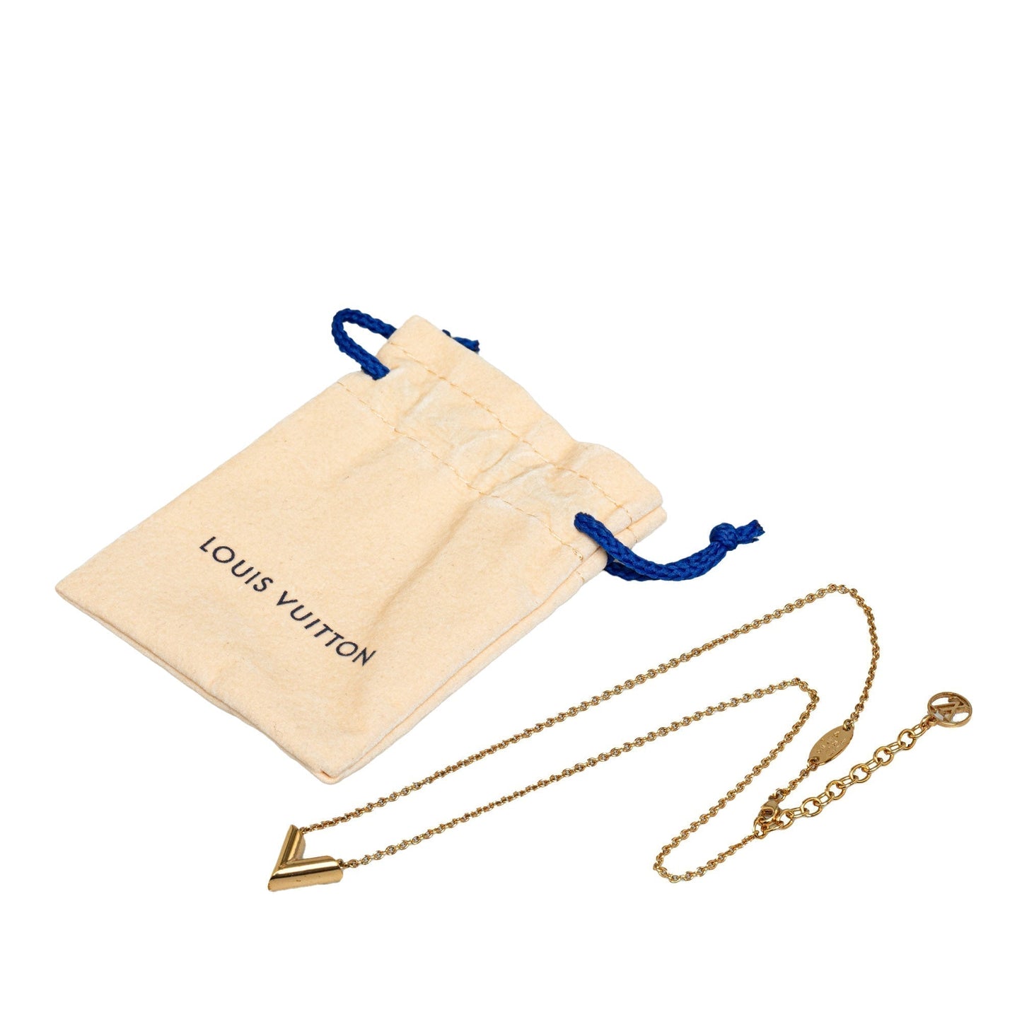 Gold Louis Vuitton Essential V Necklace