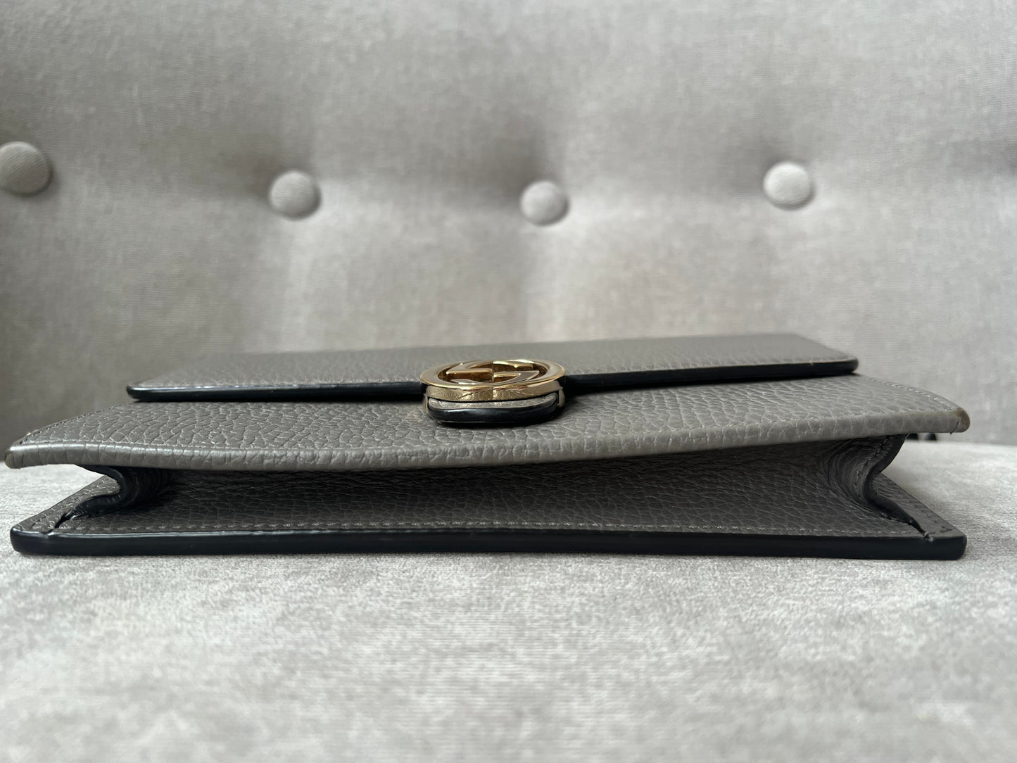 Gucci Dollar Grey Interlocking Chain Wallet