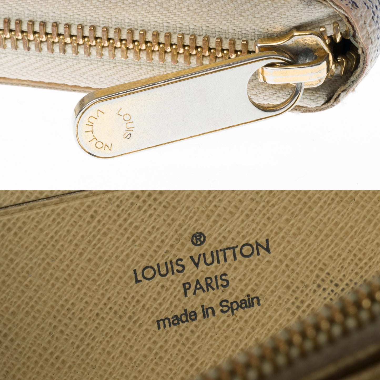 LOUIS VUITTON Customized "Marilyn Monroe" Zippy wallet in damier azur canvas