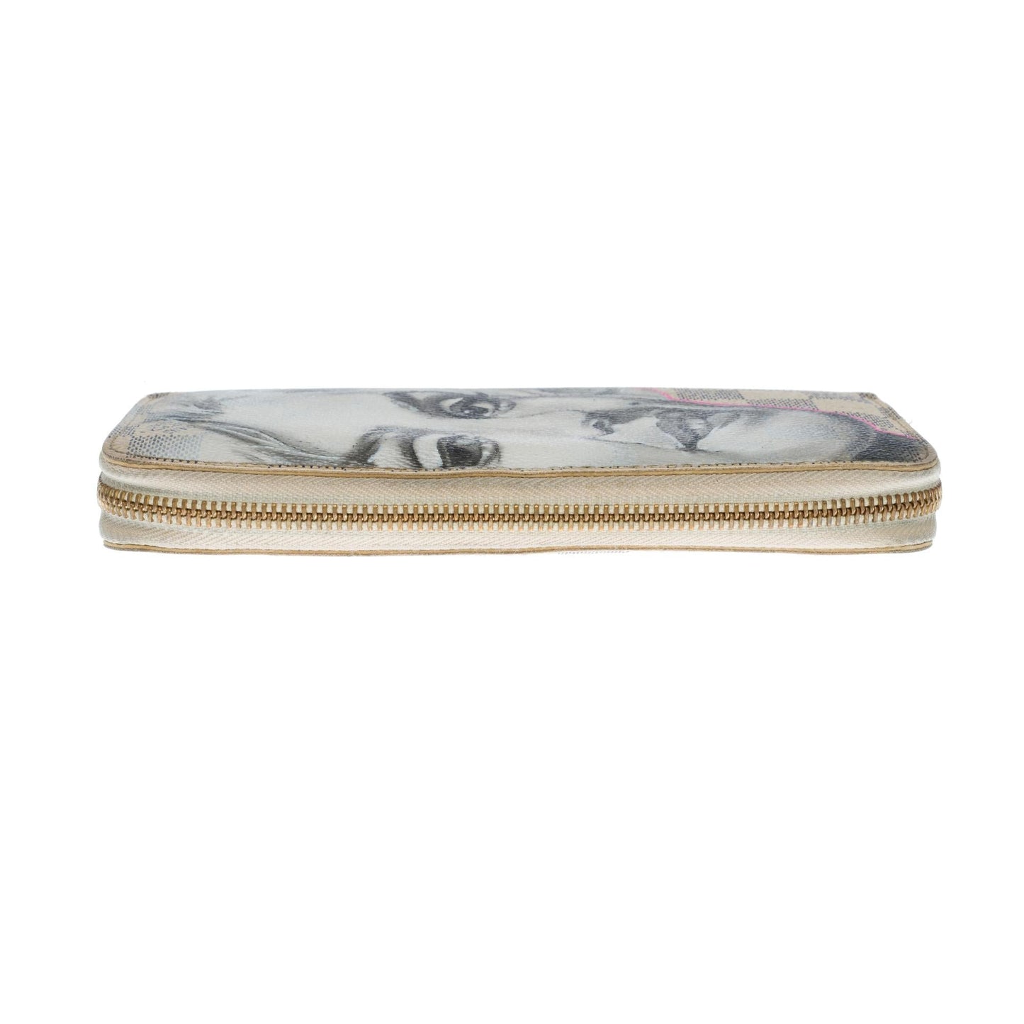LOUIS VUITTON Customized "Marilyn Monroe" Zippy wallet in damier azur canvas