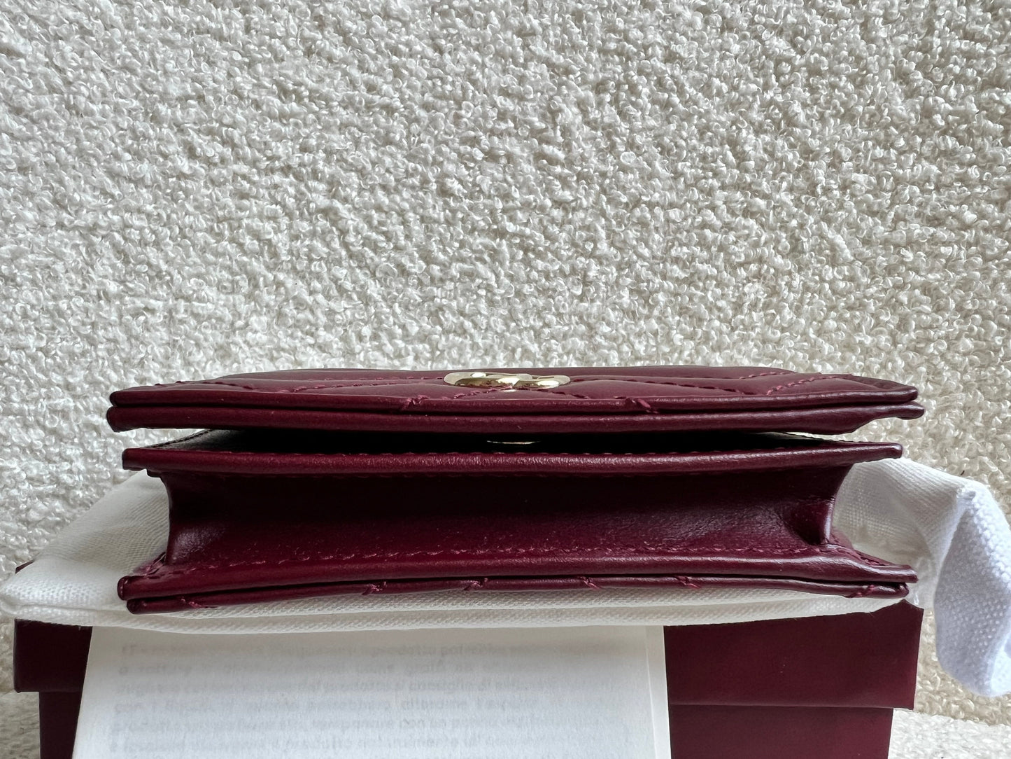Gucci GG Burgundy Marmont Matelassé Card Case Wallet (RRP £380)