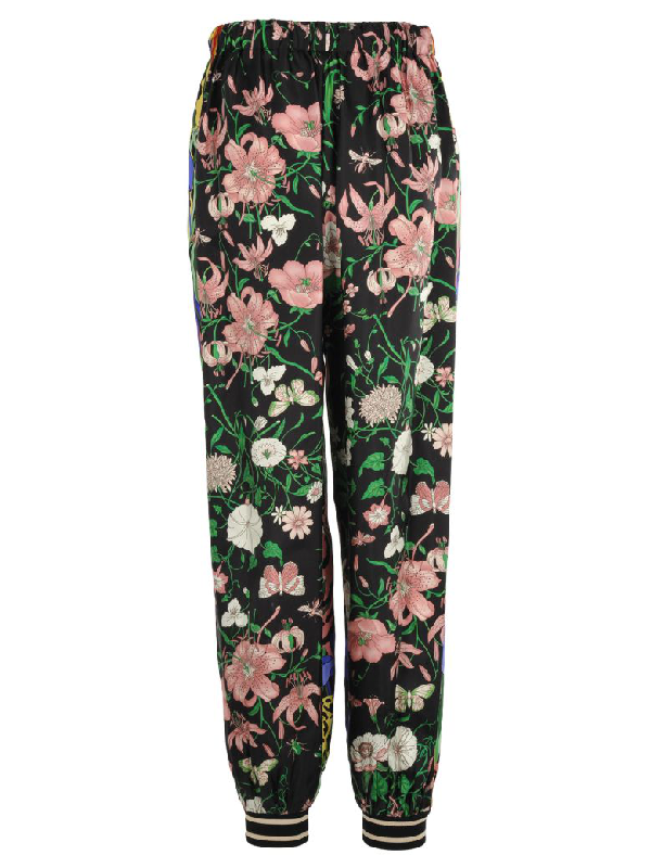 Gucci Garden Silk Bi-material Harem Trousers in Green