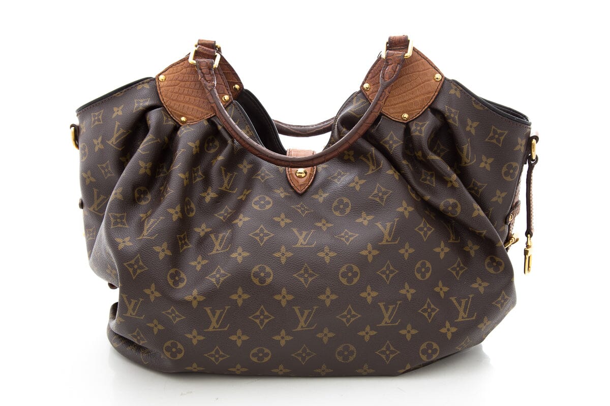 Louis Vuitton 2012 Brown Mahina Monogram & Alligator HandBag