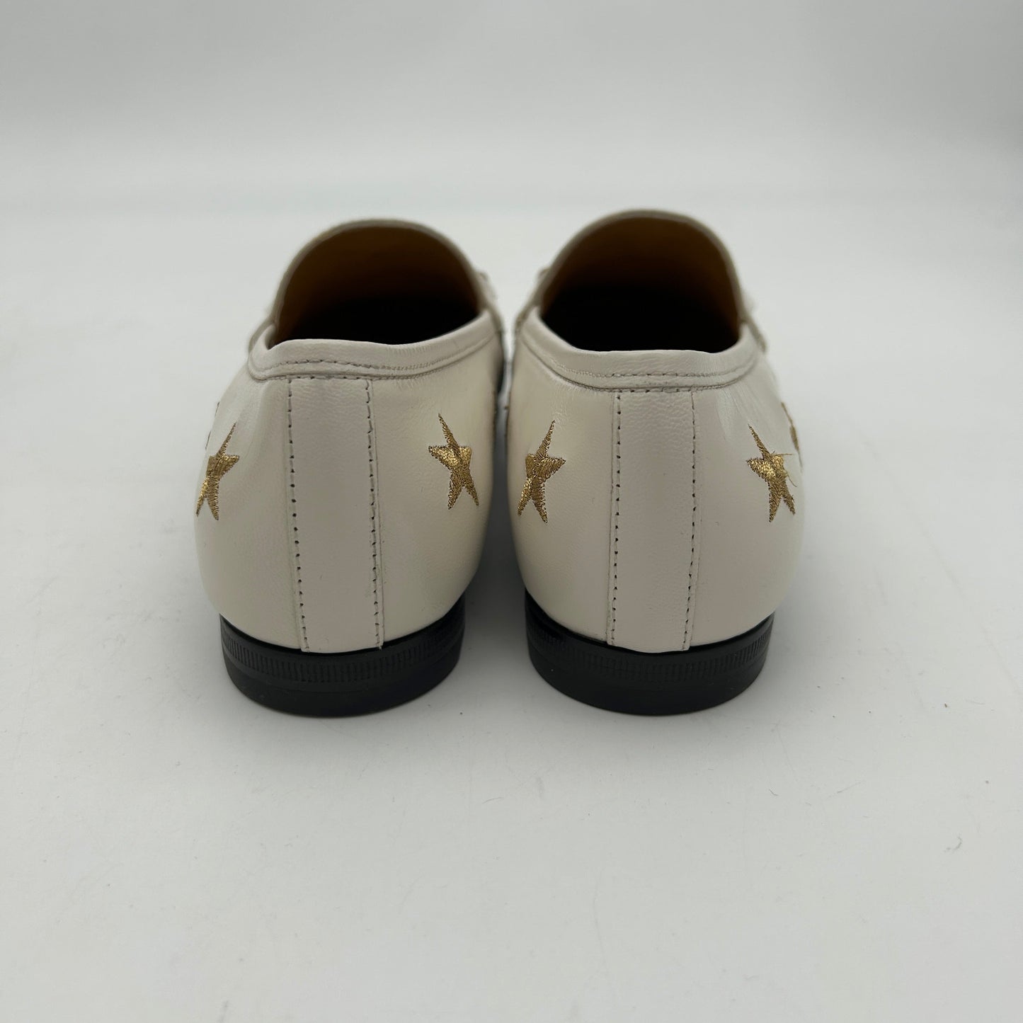 GUCCI - Jordaan Flat - Leather White for Women, US Women`s Size 4 24080802