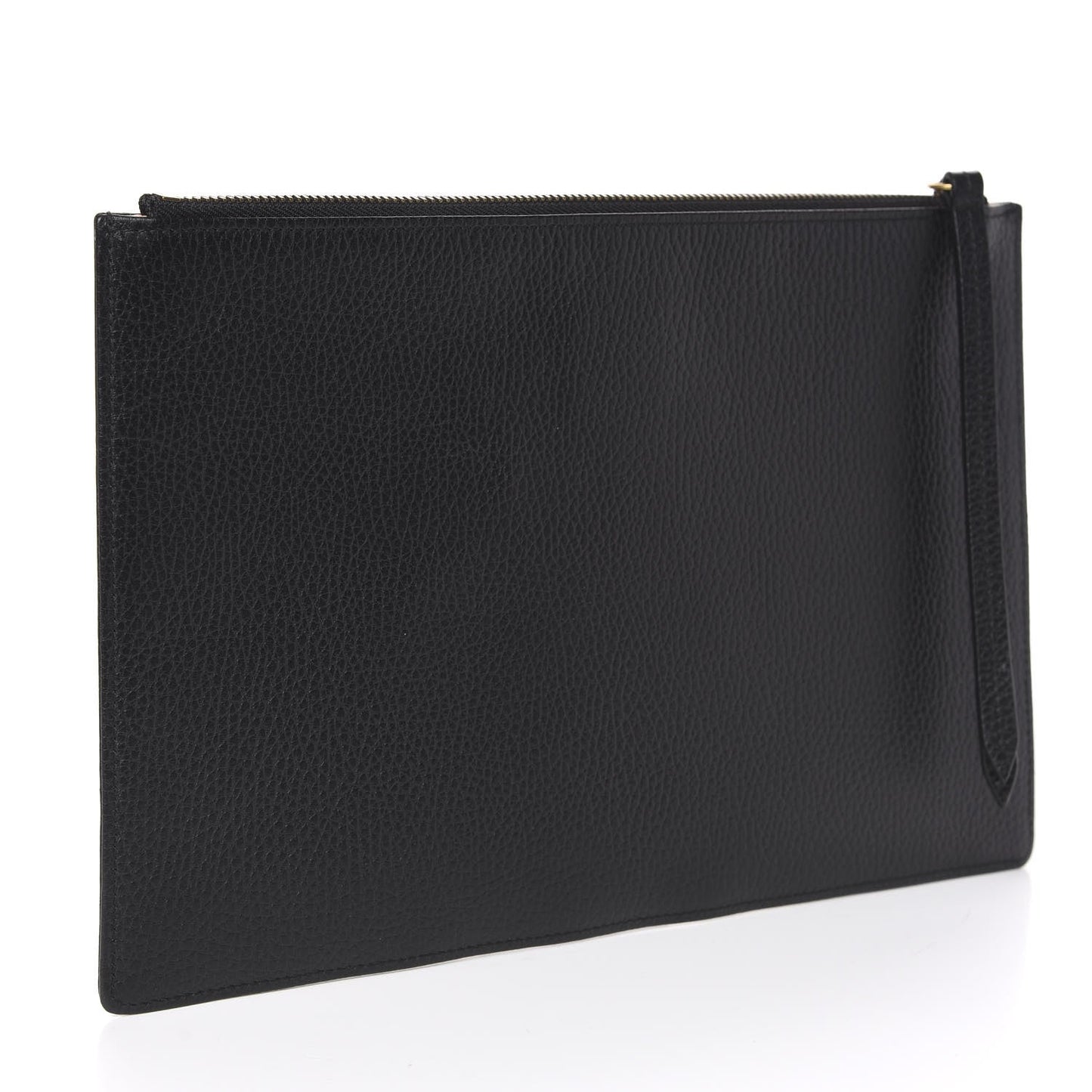 Gucci Pebbled Calfskin Butterfly Zip Clutch in Black