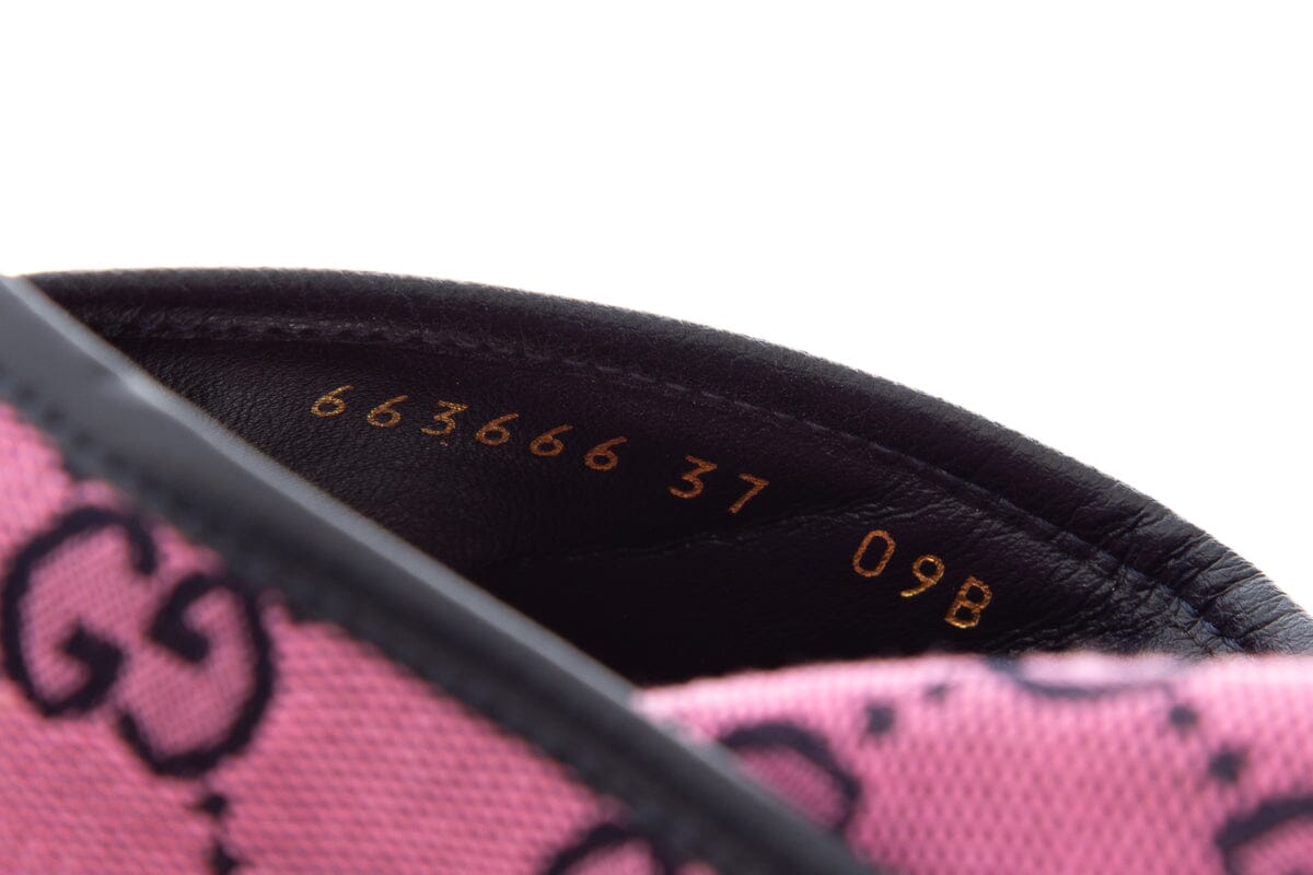 Gucci Pink Canvas GG Cross Strap Sandals SZ 37