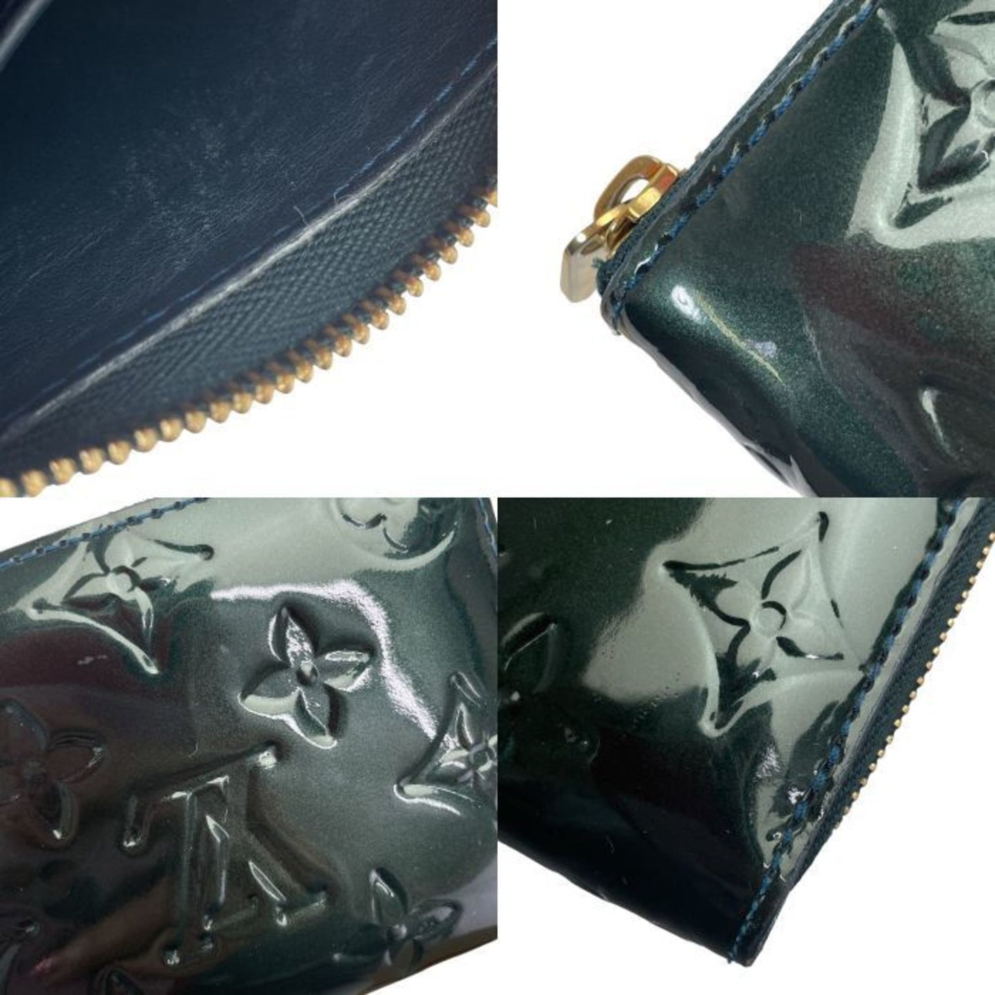 Louis Vuitton Green Patent leather Portefeuille zippy wallet accessories
