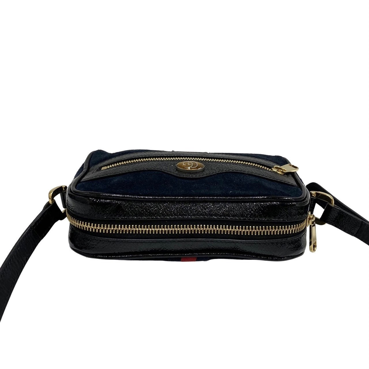 GUCCI Shoulder Bag Suede Navy GG Ophidia