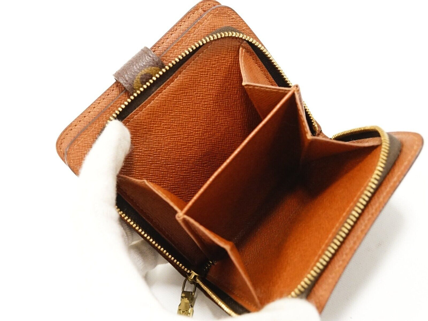 Louis Vuitton Brown Canvas Compact zip wallet accessories