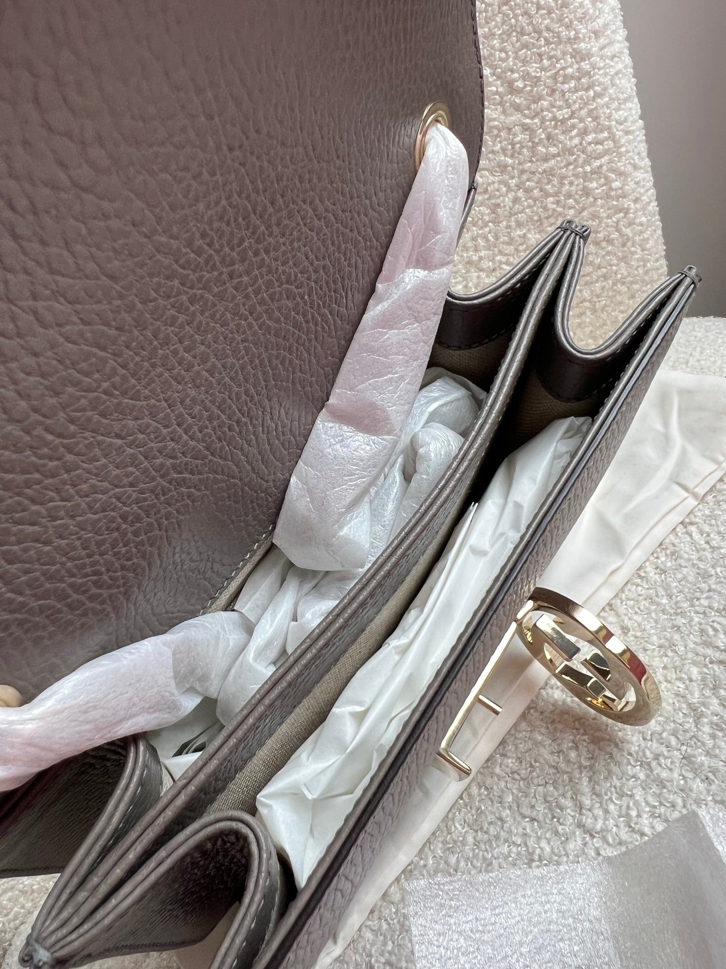 Gucci Interlocking GG Grey Small Shoulder Bag