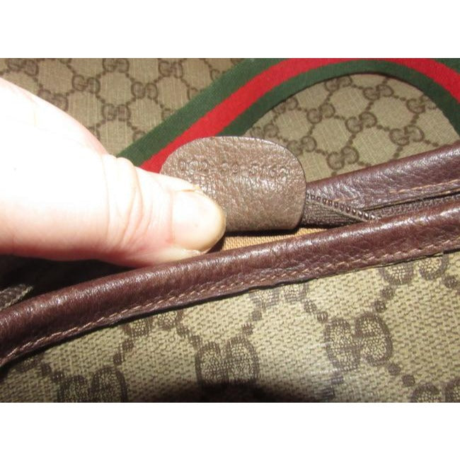 Gucci Vintage Pursesdesigner Purses Leather And Large G Logo Print Coated Canvas In Shades Of Brown