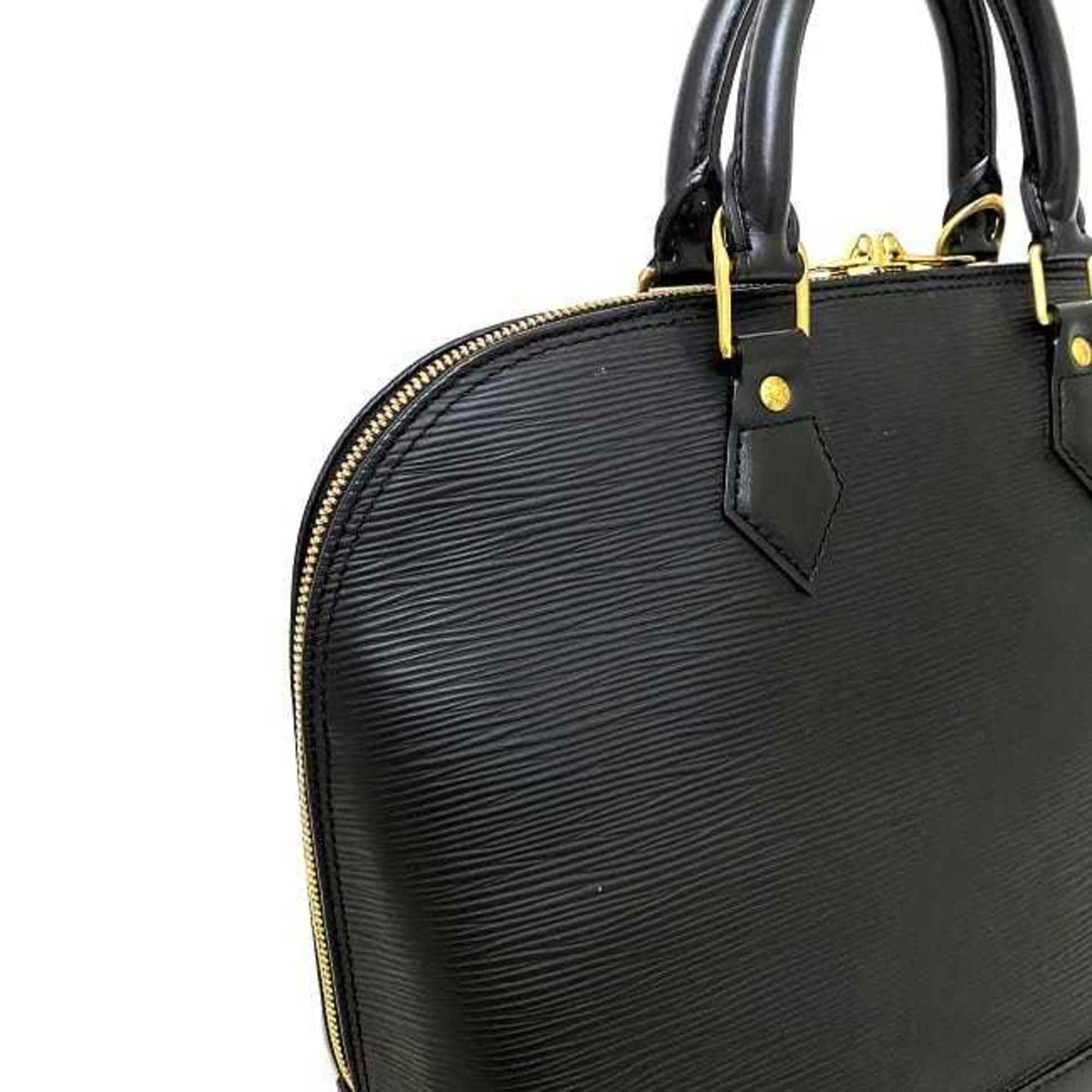 Louis Vuitton Black Leather Alma handbag bag