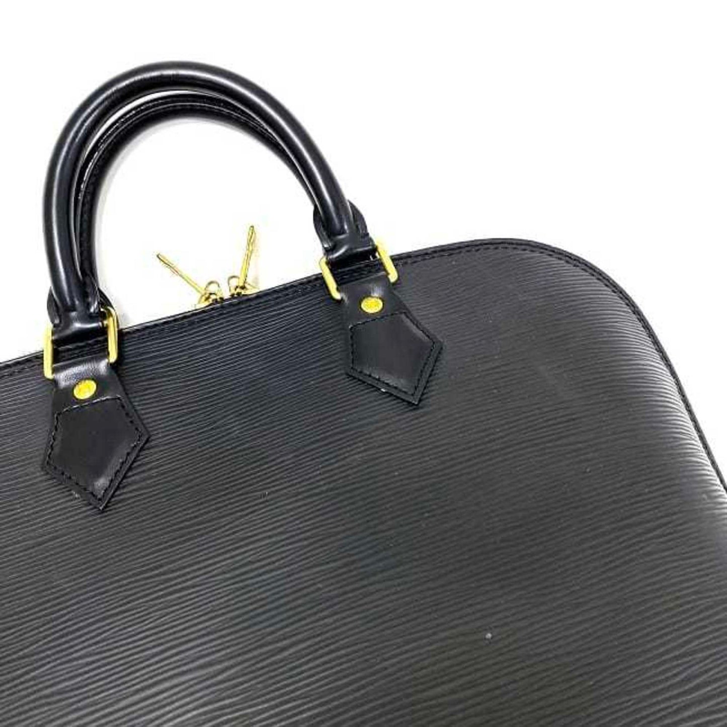 Louis Vuitton Black Leather Alma handbag bag
