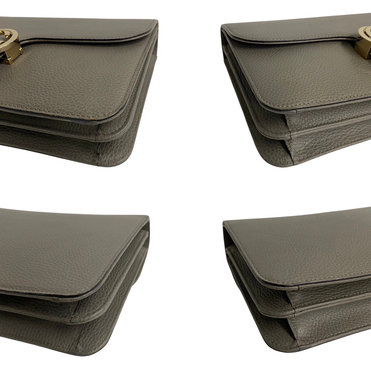 GUCCI Shoulder Bag leather gray