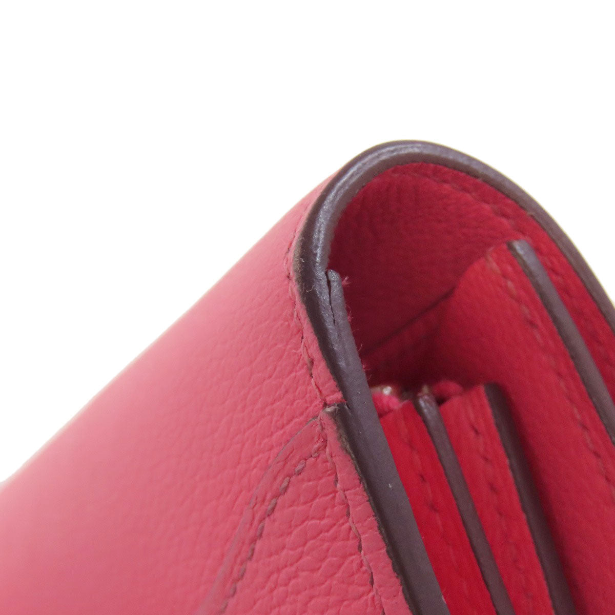 HERMES Bifold Wallet Vaugham pink Constance Compact SilverMetal