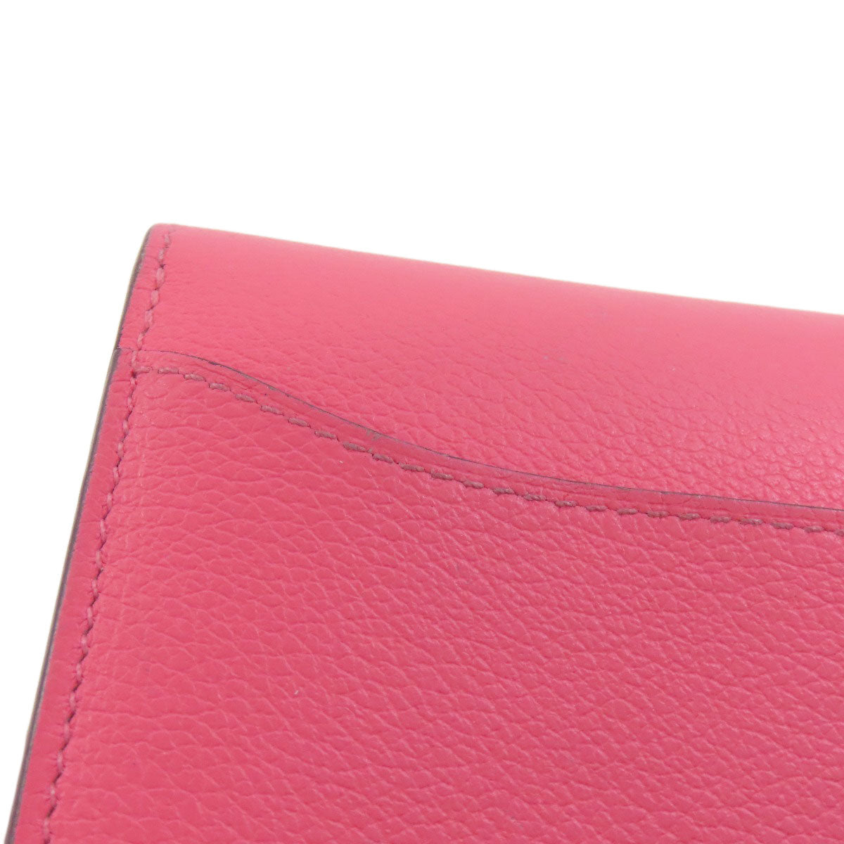 HERMES Bifold Wallet Vaugham pink Constance Compact SilverMetal