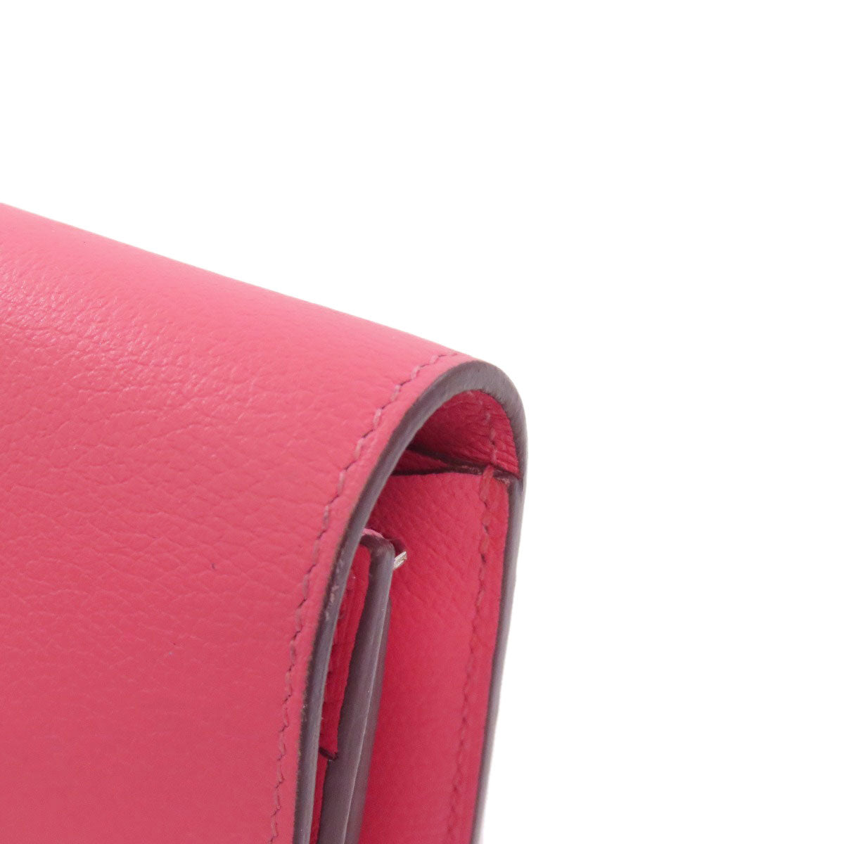 HERMES Bifold Wallet Vaugham pink Constance Compact SilverMetal