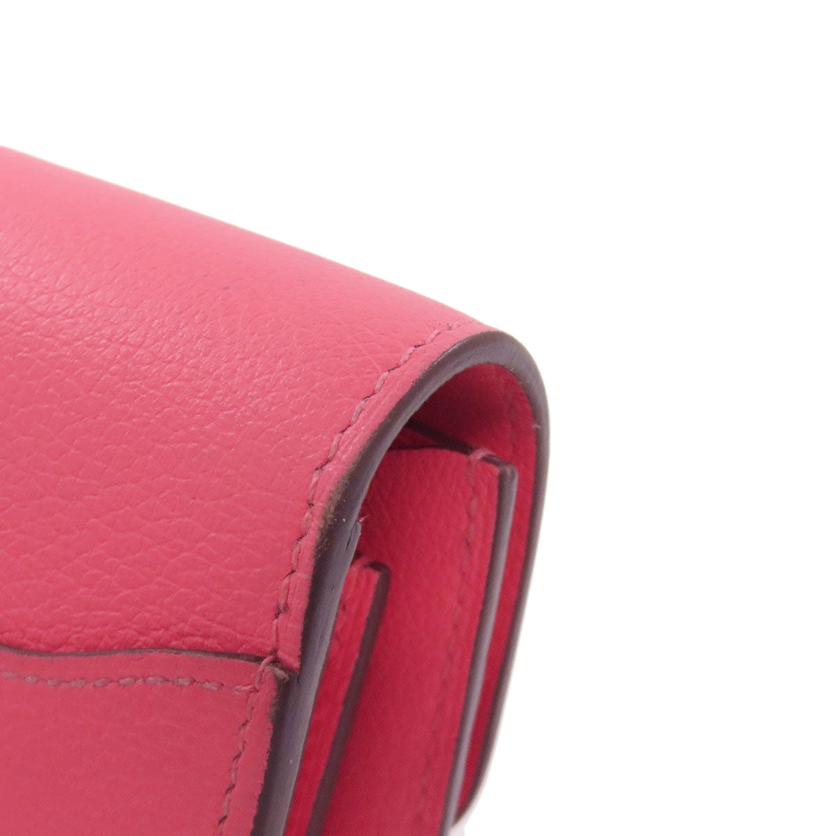 HERMES Bifold Wallet Vaugham pink Constance Compact SilverMetal