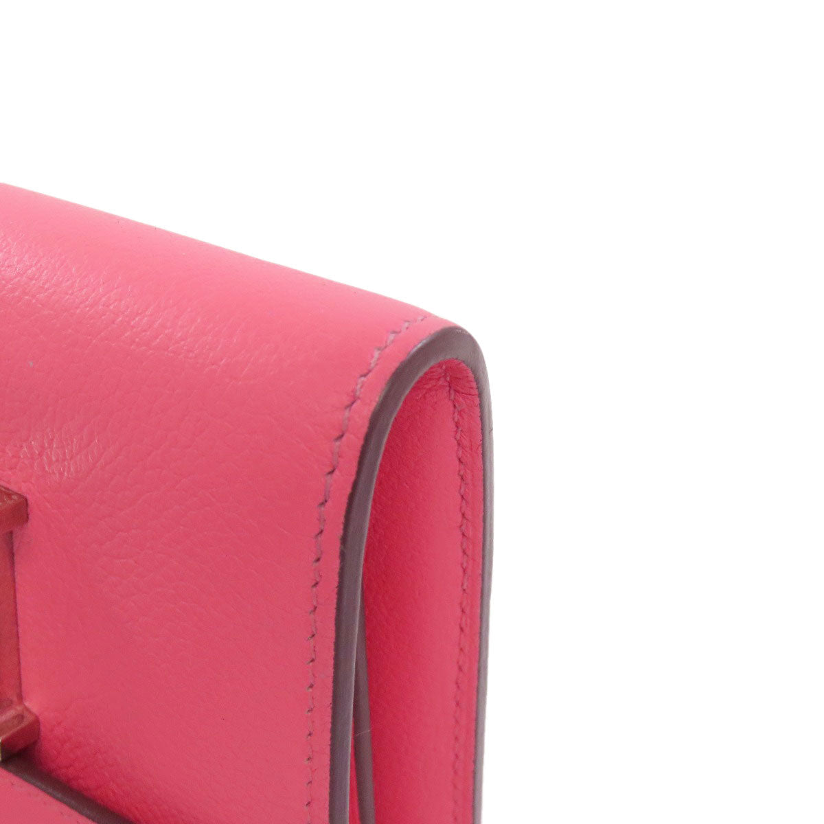 HERMES Bifold Wallet Vaugham pink Constance Compact SilverMetal