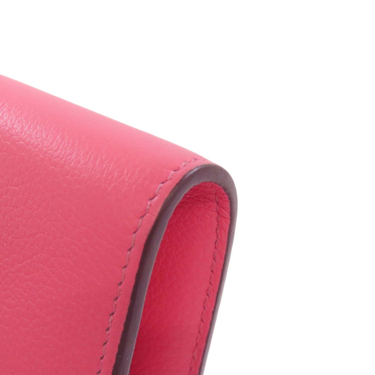HERMES Bifold Wallet Vaugham pink Constance Compact SilverMetal