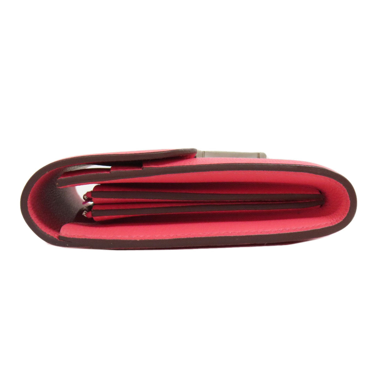 HERMES Bifold Wallet Vaugham pink Constance Compact SilverMetal
