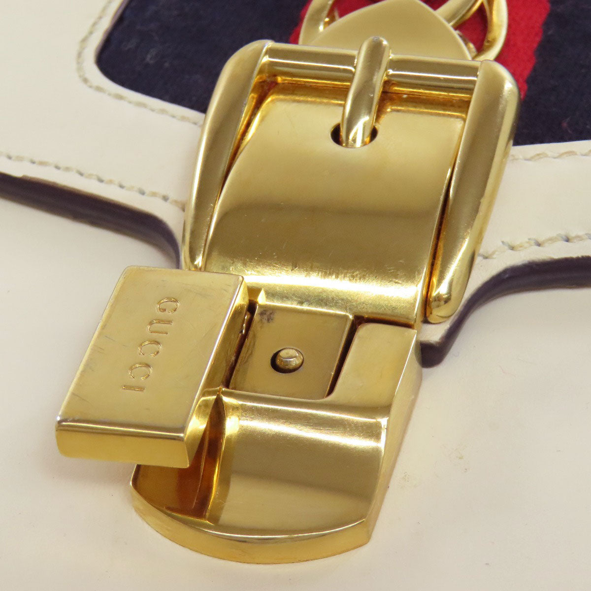 GUCCI Handbag 431665 leather white Sylvie 2WAY Women Used