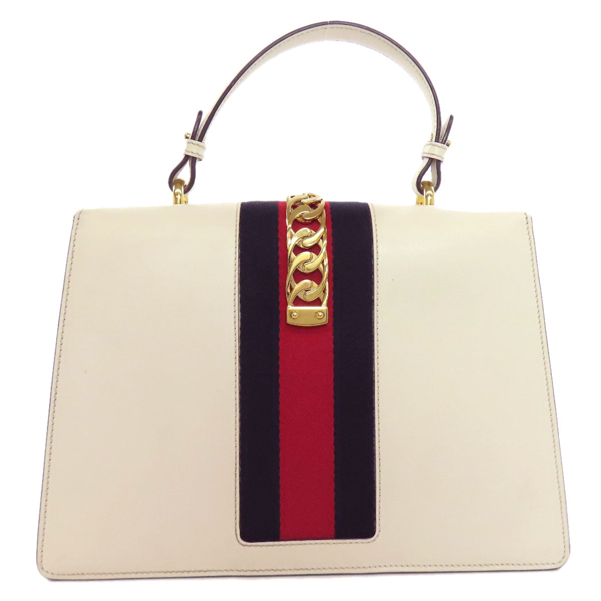 GUCCI Handbag 431665 leather white Sylvie 2WAY Women Used