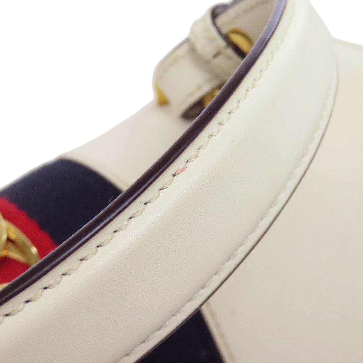 GUCCI Handbag 431665 leather white Sylvie 2WAY Women Used
