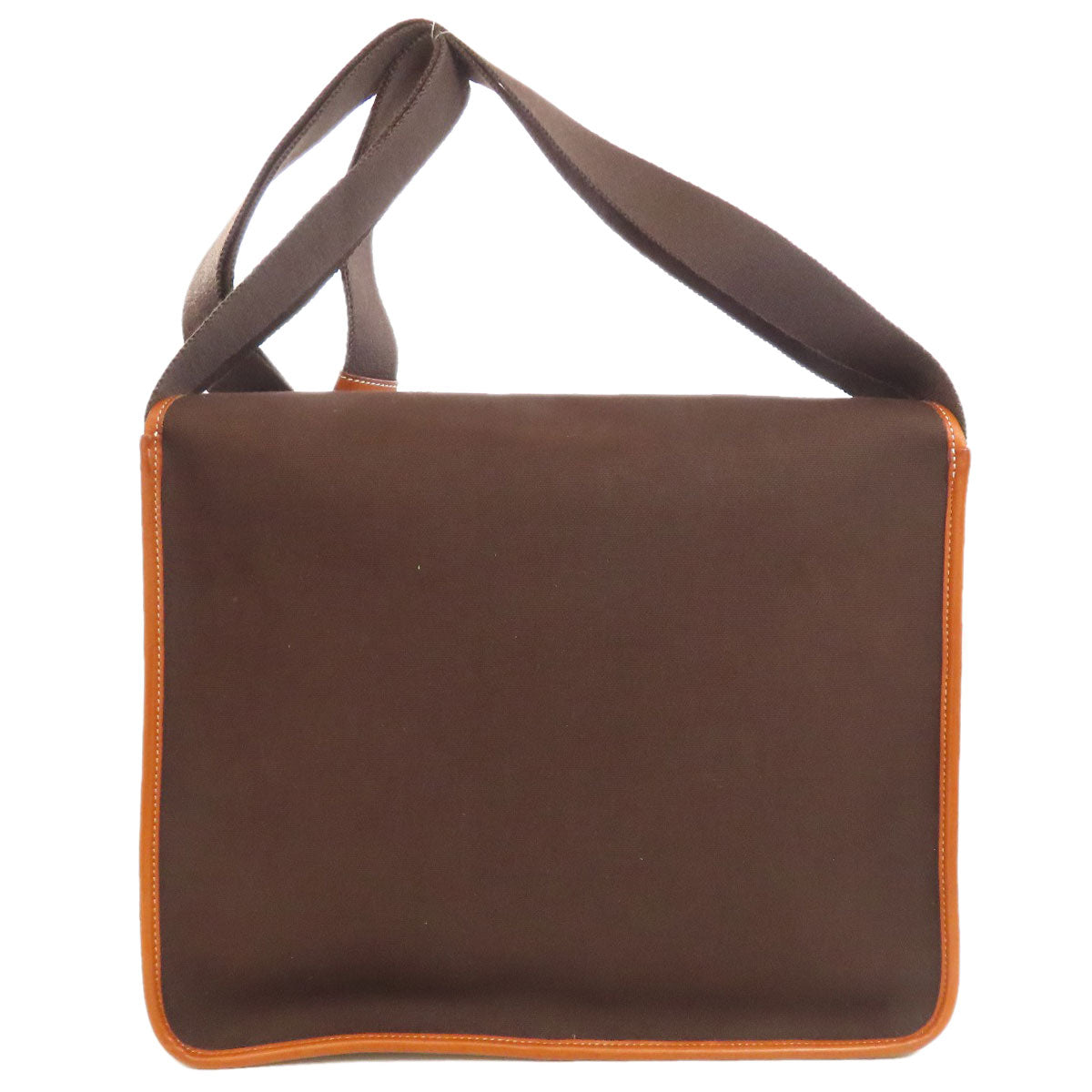HERMES Shoulder Bag Toile Officier, Calfskin Brown Buenaventura SilverMetal Women Used