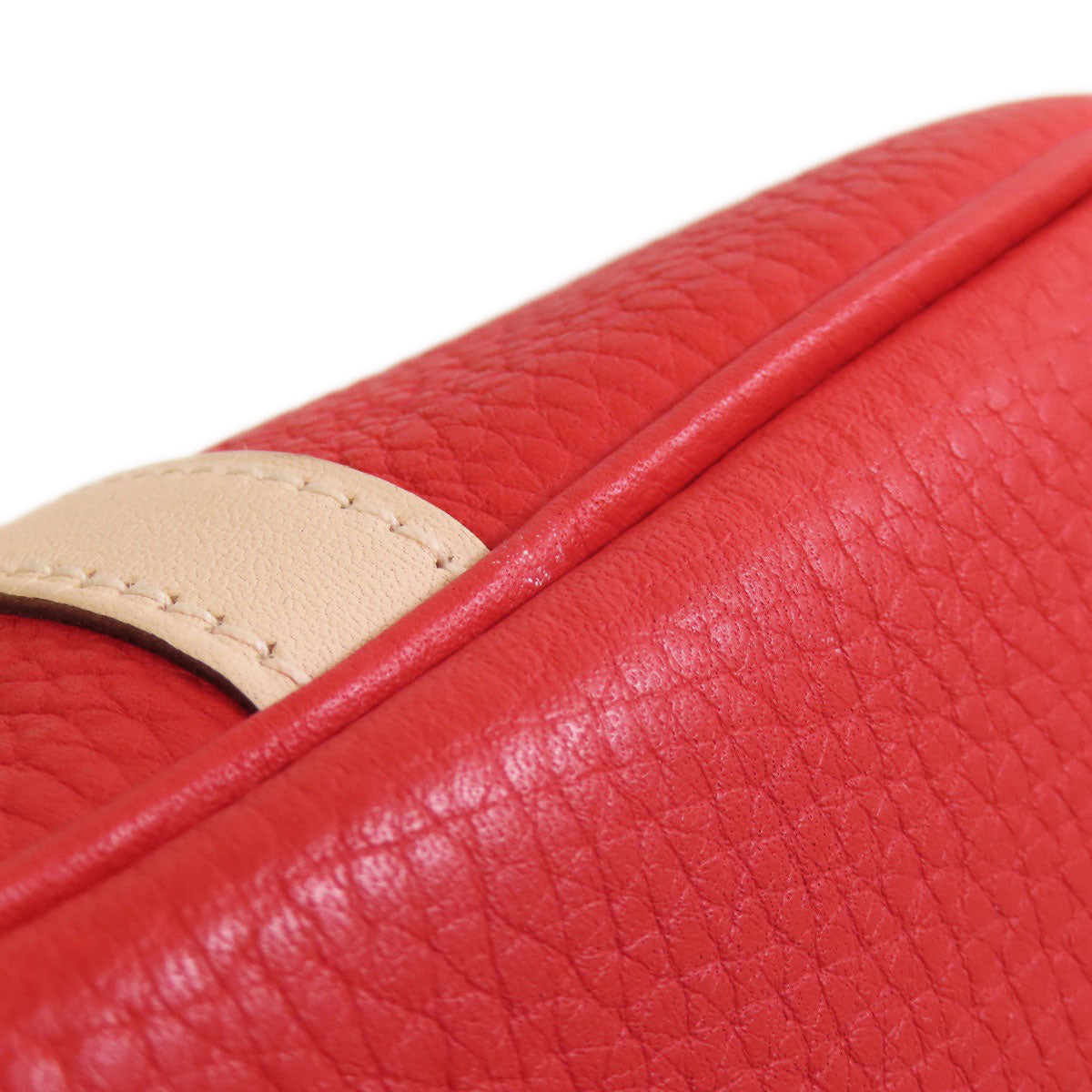 HERMES Handbag Taurillon Clemence, Swift Red Picotin Lock Kazak MM SilverMetal Women Used