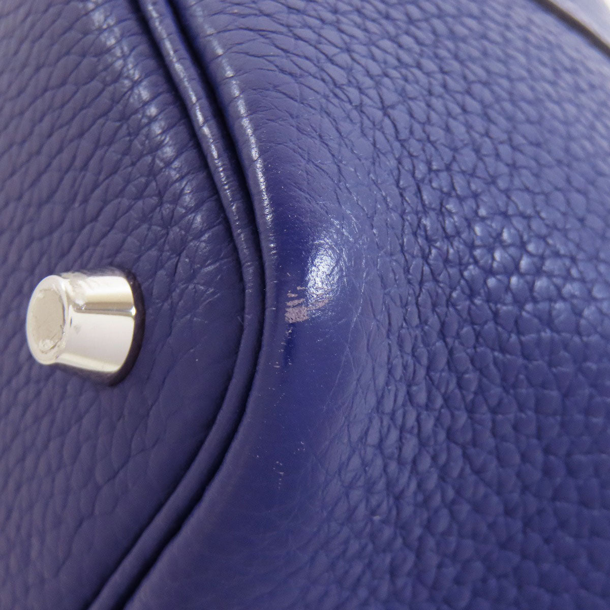 HERMES Handbag Taurillon Clemence Navy Picotin Lock Eclat PM SilverMetal Women Used