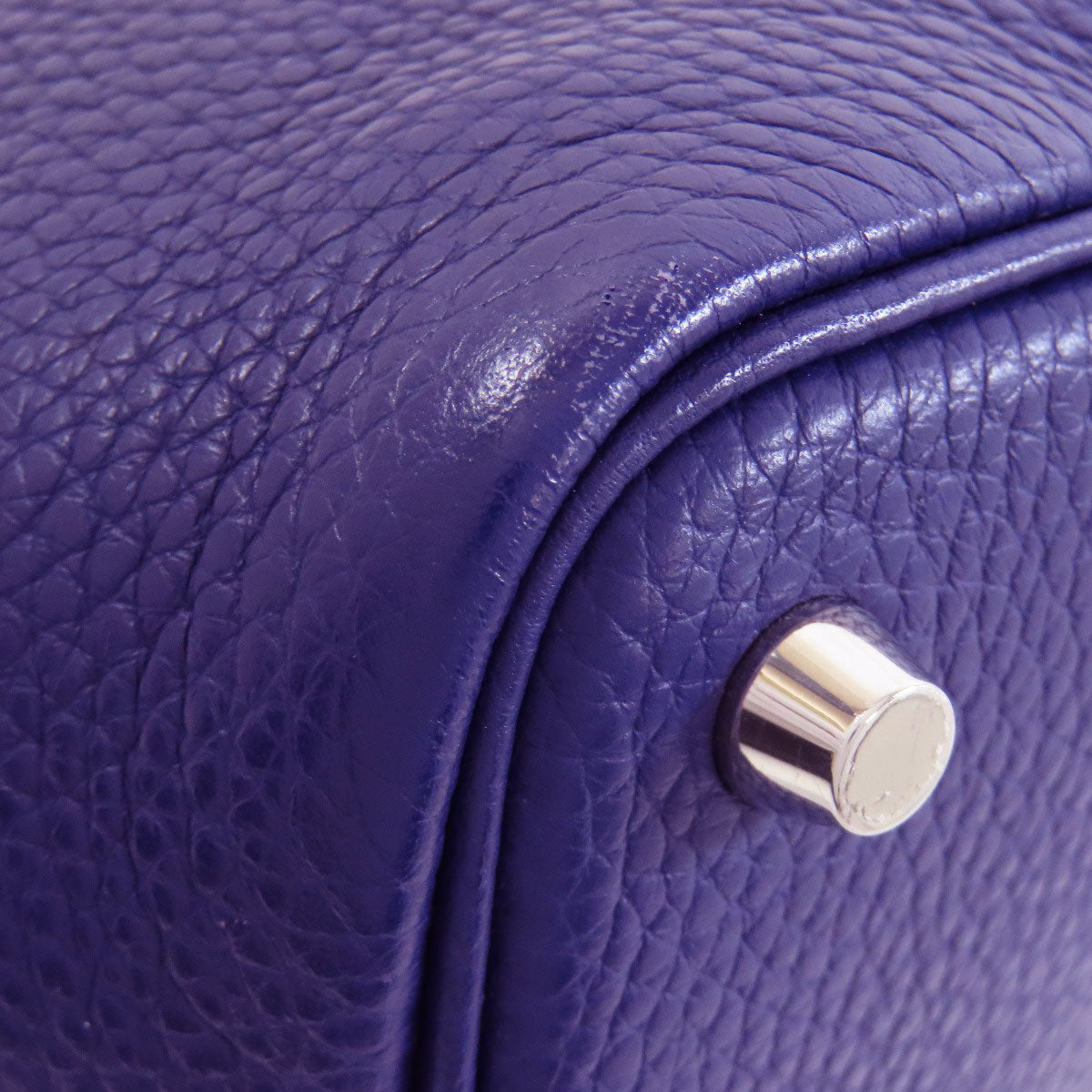HERMES Handbag Taurillon Clemence Navy Picotin Lock Eclat PM SilverMetal Women Used