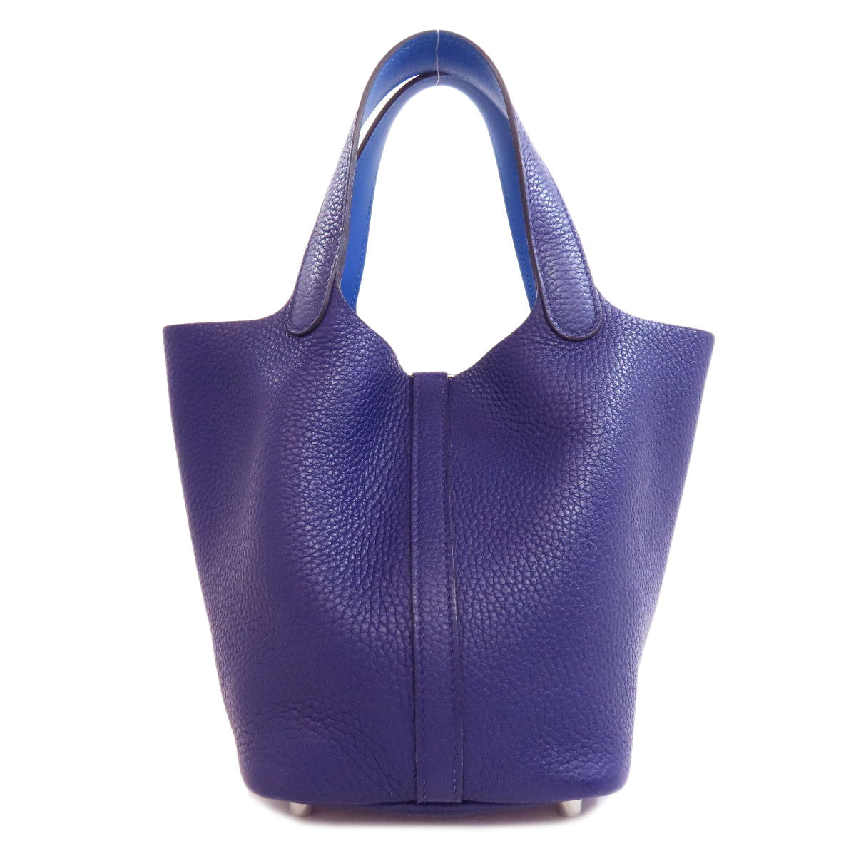 HERMES Handbag Taurillon Clemence Navy Picotin Lock Eclat PM SilverMetal Women Used