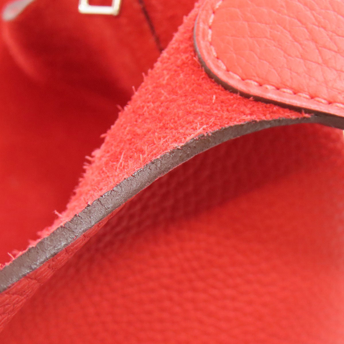 HERMES Handbag Taurillon Clemence Red Picotin Lock MM SilverMetal
