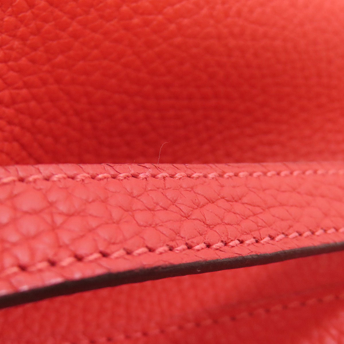 HERMES Handbag Taurillon Clemence Red Picotin Lock MM SilverMetal