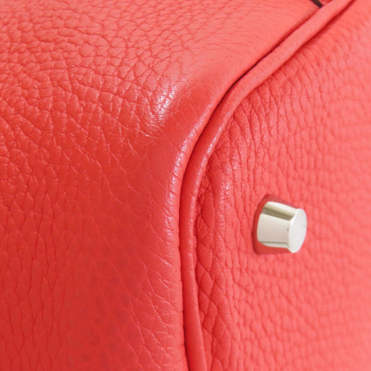 HERMES Handbag Taurillon Clemence Red Picotin Lock MM SilverMetal