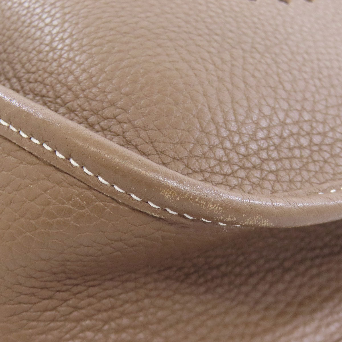 HERMES Shoulder Bag Taurillon Clemence beige Evelyn 3 PM Etoupe Gold Metal Women Used