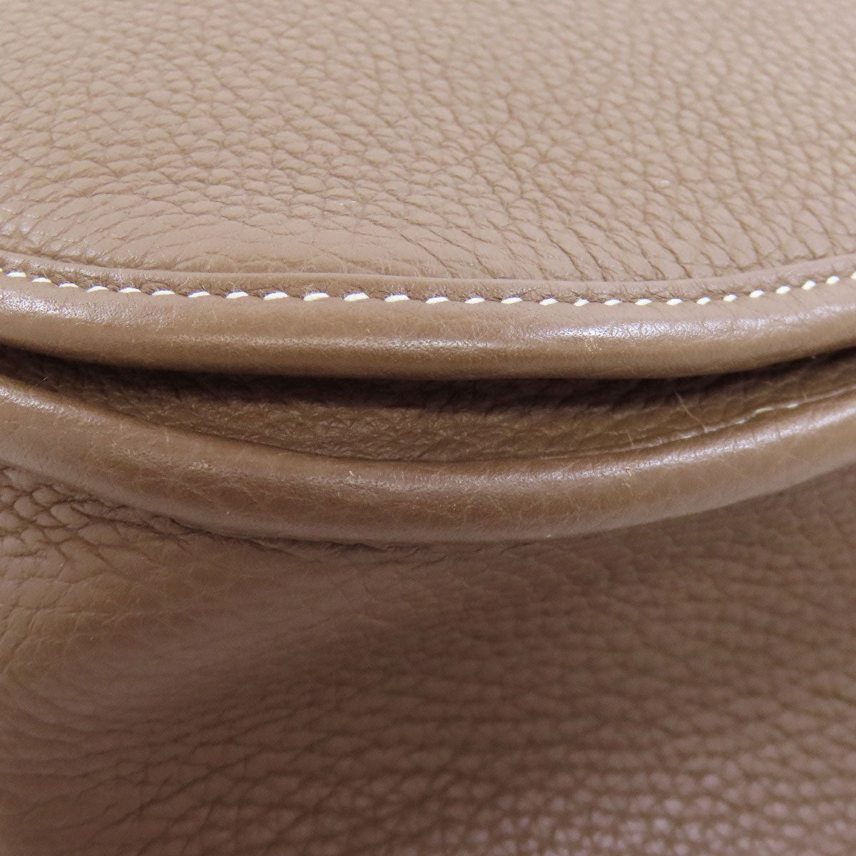 HERMES Shoulder Bag Taurillon Clemence beige Evelyn 3 PM Etoupe Gold Metal Women Used